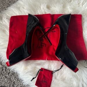 Christian Louboutin Glossy Black Heels with Red Soles